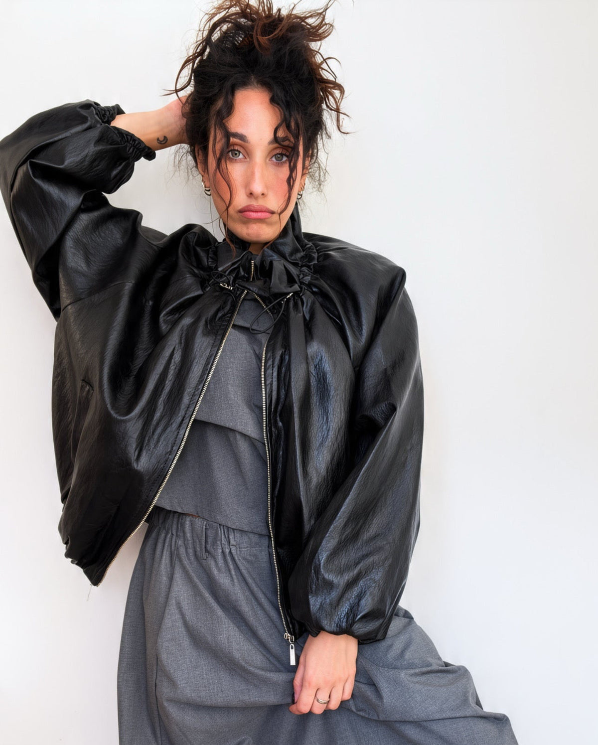 Giubbotto black in ecopelle