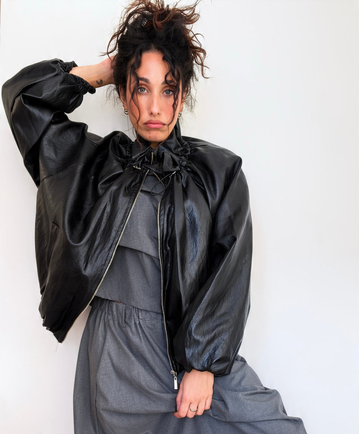 Giubbotto black in ecopelle